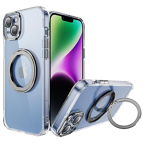 ZUJO Magnetische Ladehülle Kompatibel mit iPhone 14 und MagSafe, schnelles kabelloses magnetisches Laden, schlank stoßdämpfend, mit Kameraschutz, Silber