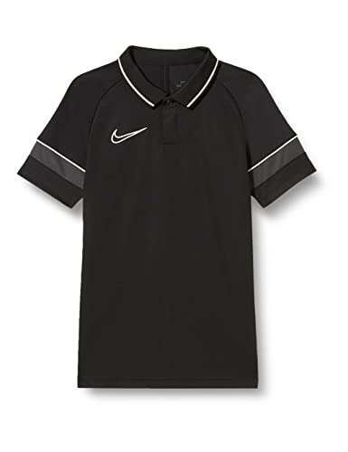 Nike Unisex Kinder Academy 21 Polo Shirt, Black/White/Anthracite/White, 13 Jahre EU