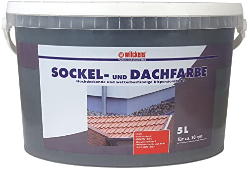 Wilckens 5 L. Sockel- & Dachfarbe, Anthrazit Matt, hochdeckende, wetterbeständige Dispersionsfarbe, wasserverdünnbar