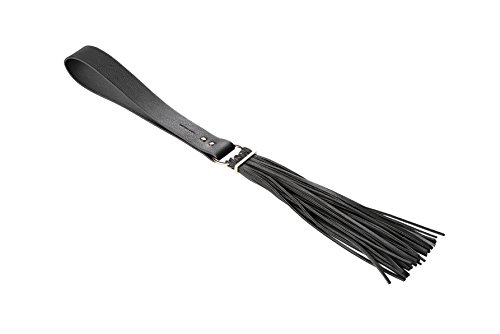 Bijoux Indiscrets - MAZE - Tassel Flogger - kurze Peitsche aus Leder (vegan) mit Handschlaufe - schwarz