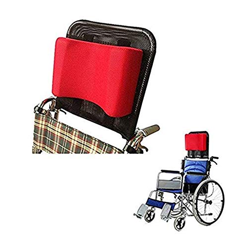 Einstellbare Kopfstütze für den Rollstuhl, Nackenstütze für Rollstuhl, Universalzubehör für Rollstuhlfahrer, für Erwachsene von 16 bis 20 Zoll,Red