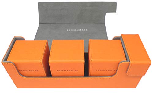 docsmagic.de Premium Magnetic Tray Long Box Orange Medium + 3 Flip Boxes - Orange