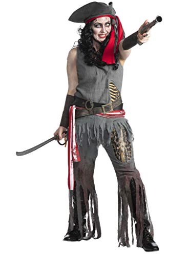 Maskworld - Verflucht gutes Zombie-Piratin Kostüm für Karneval, Fasching, Halloween oder Motto-Party - Untote Piratin für Frauen Größe: L