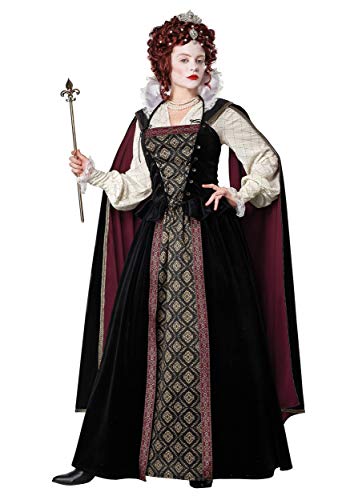Elizabethan Queen Fancy Dress Costume for Women Medium