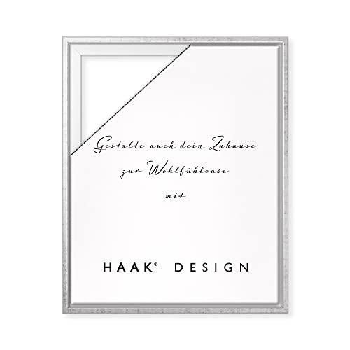 HaakDesign Schattenfugenrahmen Levi in Weiß Grau Antik 70 X 100 cm für Keilrahmenbilder und Leinwände Glanz Edition