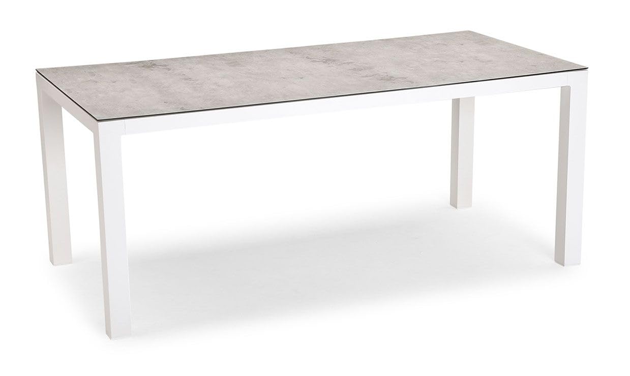 Best Houston 160x90 cm Weiss/Silber Esstisch, Gartentisch, Tisch, Aluminium