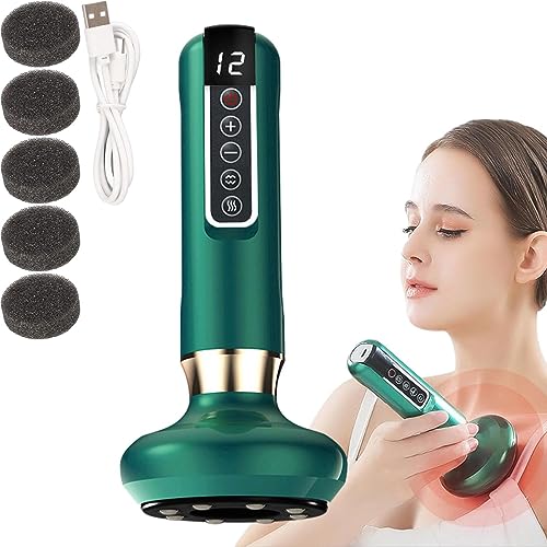 Smart Dynamic Schröpfen Therapy Set - Smart Body Gua Sha Tool mit 12 Temperaturstufen - 3 in 1 Vakuumtherapie Maschinenverschrottung für Rücken Evikoo