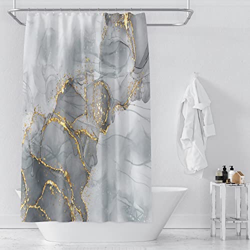 KEPPD Marmor-Duschvorhang für Badezimmer, Verschiedene Größen, Luxus-Badevorhänge, wasserdichter Stoff, extra lang, mit 12 Haken, Badezimmerzubehör, 100 x 200 cm, Duschvorhang
