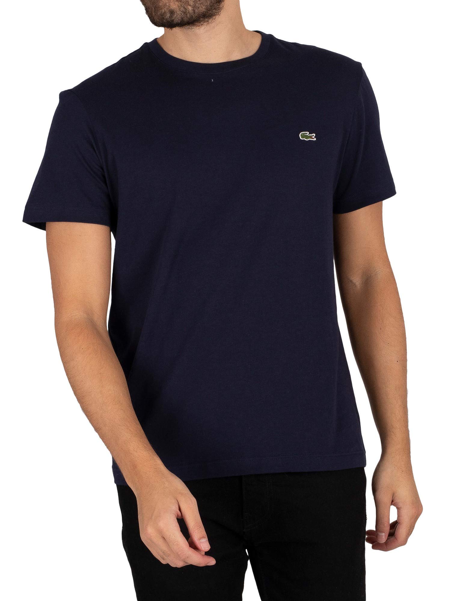 Lacoste Herren T-Shirt TH2038-00 Einfarbig, Blau (NAVY BLUE 166), Gr. 3 (Herstellergröße: S)