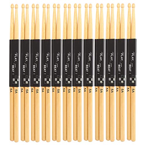 Vbest life Professionelle 12-Paar Drumsticks Ahornholz Snare Drum Stick Drum Hammer Hartholz Drum Stick Übung auf der Bühne 5A