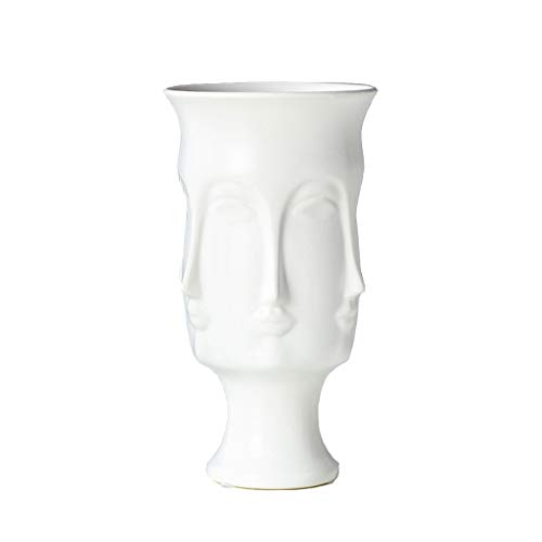 liangzishop Dekorative Vase Weiße Keramikvase Home Wohnzimmer Esstisch Büro Büro Desktop Dekoration Imitation Gesicht Vase Geschenk für Freunde Blumenvase (Size : C)