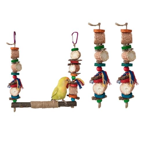 Vogelschaukel Papageien Käfig Spielzeug Schaukel Set Holz Maiskolben Training Für Kleine Größe Vögel Papageien Spielstand Set Vogelschaukel Sitzstange