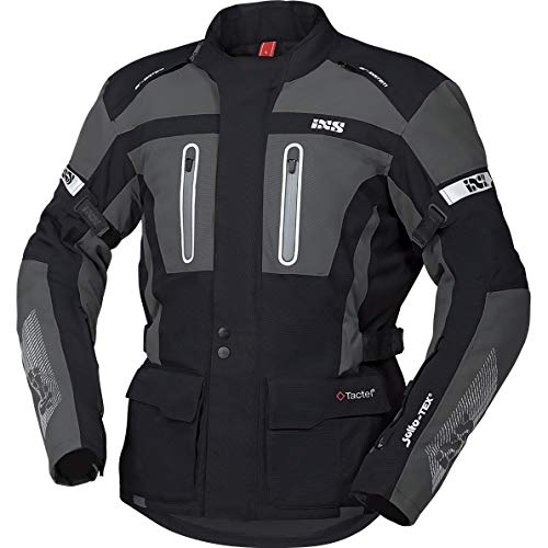 IXS Motorradjacke mit Protektoren Motorrad Jacke Pacora-ST Textiljacke schwarz/grau XL, Herren, Tourer, Ganzjährig, Polyamid