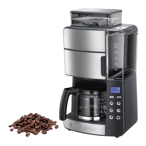 Russell Hobbs 25610-56 Kaffeevollautomat Grind and Brew, Filterkaffeemaschine Semi Automatik 1000 W, integrierte Mühle, programmierbar