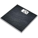 Beurer GS 10 Black digitale Waage, mit LCD Anzeige, Überlastungsanzeige, Abschaltautomatik, flaches und schickes schwarzes Design aus Glas
