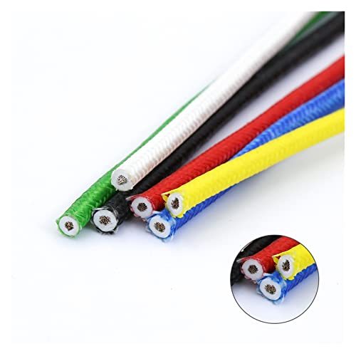 Hitzebeständiger 300 °C Silikondraht und Kabel 0,3 mm 0,5 mm 0,75 mm 1,0 mm 1,5 mm 2,5 mm 4 mm 6 mm (Color : Black, Size : 1M_1.0MM17AWG)