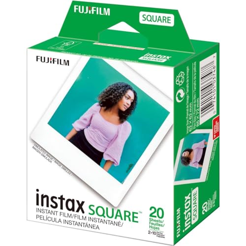 Fujifilm Fujifilm Instax Square Twin Pack Film - 20 Exposures Ohrstöpsel 5 Centimeters Schwarz (Black)