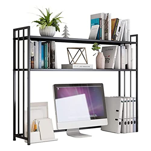 RedAeL 2-stöckiges industrielles schmiedeeisernes Desktop-Bücherregal - stilvolles DIY-Ausstellungsregal für Büro, Küche oder Wohnkultur