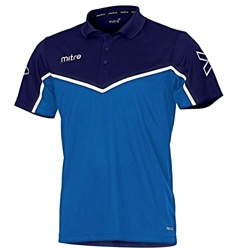 Mitre Kinder Primero Fußball Training Polo Shirt L Königsblau/Marineblau/Weiß