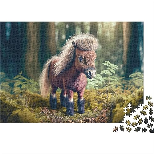 Pony, Wald 1000 Teile für Erwachsene, lustiges Puzzle, Lernspiel, Stressabbau-Spielzeug, Dekoration, Spielzeug, Intellektuell, 1000 Stück (75 x 50 cm)