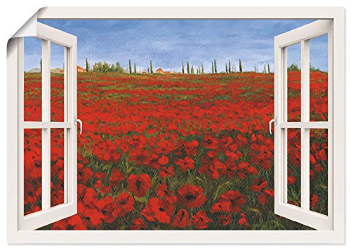 Artland Qualitätsbilder I Poster Kunstdruck Bilder 100 x 70 cm Landschaften Fensterblick Malerei Weiß A8JH Fensterblick Haus am Meer I