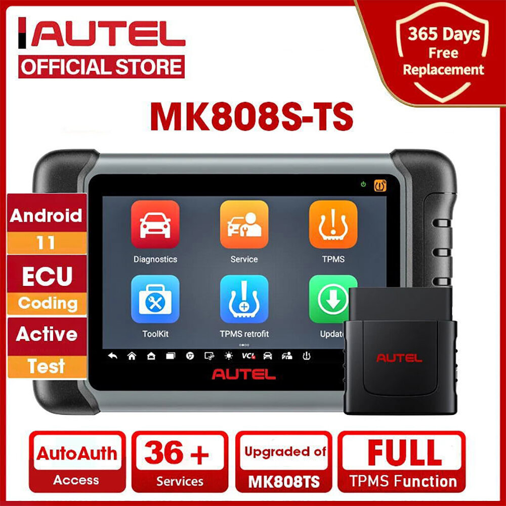 AUTEL MaxiCOM MK808TS Kfz-OBD2-Diagnosegerät, Autoscanner, TPMS-Service, Programmiersensor und Bluetooth