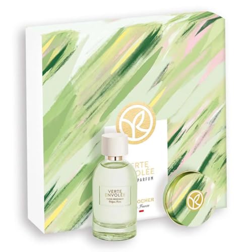 Yves Rocher Verte Envolée Geschenkset - Flüssiges Parfüm 30ml & Fester Parfümduft | die Verschmelzung grüner Noten mit den leuchtenden Schwingungen von Zitrone und Bergamotte