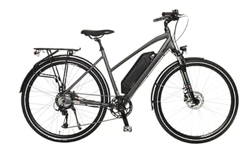 Prophete E-Bike, Damen Elektrofahrrad, 28" Trekking E-Bike, Blaupunkt Hinterradmotor, 8 Gänge, Akku (36V/12,8Ah/461Wh), Farbe grau