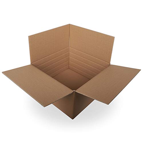 KK Verpackungen® Faltkartons | 5 Stück, 450x450x240mm, Zweiwelliger Versandkarton mit Variabler Höhe | Versandverpackung aus Stabiler 2.40 BC Wellpappe