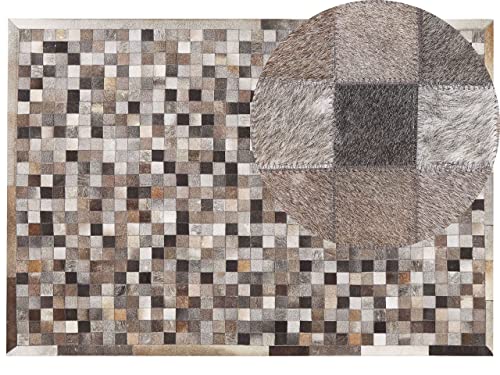 Beliani Rechteckiger Teppich aus Kuhfell Mehrfarbig Patchwork 160x230 cm braun Armutlu