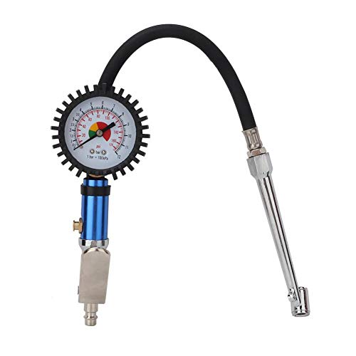 Taidda- Reifenfüller Manometer, langlebig robust 12 Bar Selbstklemmender Reifenfüller mit Luftdruckmesser und Schnellluftanschluss für Fahrzeuge
