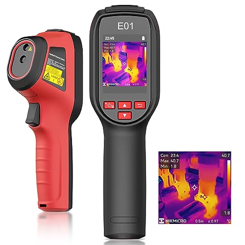 HIKMICRO E01 Wärmebildkamera SuperIR 240 x 240 IR-Auflösung Handheld Infrared Camera Thermal Imaging 25 Hz Bildwiederholrate, Kompakte handheld Thermokamera mit Laserpointer, -20°C bis 550°C