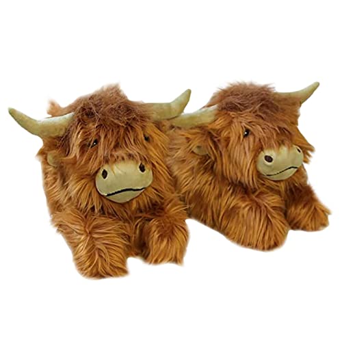 Highland Kuh Hausschuhe | Schottische Hochlandrinder Hausschuhe | Cute Animal Slippers | Highland Cow Hausschuhe | Flauschige Kuh Hausschuhe | Süße Weiche Und Bequeme Cartoon Tier Hausschuhe
