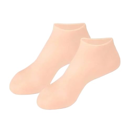 Silikon-Socken, feuchtigkeitsspendende Gel-Socken, Peeling und Verhinderung von Trockenheit, rissige, abgestorbene Haut, Schutz for den Fuß (Color : Skin color 35-43 yar, Size : One size)