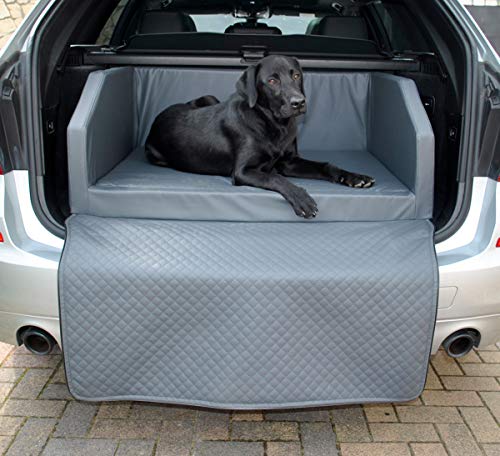 Mayaadi Home Hundebett Kofferraum Bett Travel Autohundebett Schutzdecke Kunst Leder Autositz Grau L (100x80x38cm)