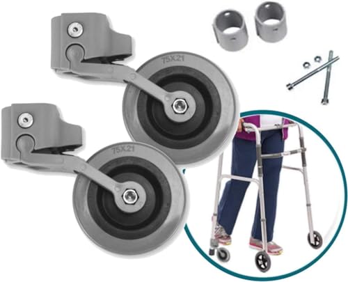 OrtoPrime Set mit 2 Rädern für ältere Menschen, anpassbar an Erwachsene, kompatibel mit Rohren von 30 mm und 22 mm, Druckentlastung, einfache Installation
