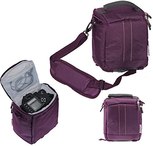 Navitech Kameratasche für DSLR-Spiegelreflexkamera, kompatibel mit Panasonic Lumix DMC-FZ1000EB Bridgekamera, Violett, violett, Einheitsgröße, Kameratasche