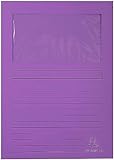 Exacompta 50101E Packung mit 100 Fenstermappen Forever, 120 g/m² Recycling Papier, 22 x 31cm für DIN A4, 1 Pack, Violett