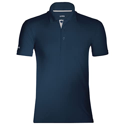 Uvex Unisex-Arbeits Workwear - Navy Poloshirt - aus Tencel-Gewebe L