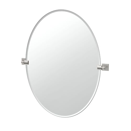 Gatco 5629LG Mode Rahmenloser ovaler Spiegel, satiniertes Nickel