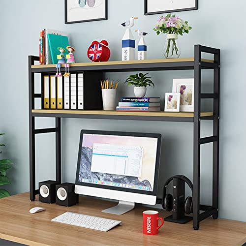 RedAeL Versatile Wood Desktop Bookshelf: Verstellbares mehrstöckiges Regal für Computertisch oder Arbeitsplatte