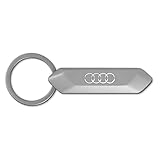 Audi 3182100400 Schlüsselanhänger Ringe Logo Edelstahl Schlüsselband Keyring, silber