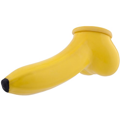 TOYLIE Latex Penishülle Banane Schaftlänge 13cm - Penis-Sleeve mit Hodensack im Bananen Design - gerne auch als Scherzartikel (13 cm Schaft)