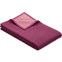 Ibena Kuscheldecke Stockholm, 100% Baumwolle, Tagesdecke violett - rosa, Bio- Baumwolldecke 140x200cm, angenehm Baumwolldecke in Einer hochwertigen Qualität, harmonische Farben