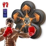 Musik Boxmaschine, Elektronische Musik Boxmaschine, Bluetooth Smart Music Boxing Machine, Wand Boxtrainingsgeräte für Wandmontage Erwachsene Kinder (Musik Boxmaschine+Kinderfaust Set)