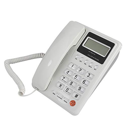 Home Desk Kabeebundenes Festnetztelefon, Echtzeit-Wochen- und Datumsanzeigetelefon, Wahlwiederholungsfunktion, geeignet für Wohnungen, Büros und Hotels