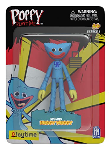 Bizak Poppy Playtime Actionfigur Huggy Wuggy, 13 cm, mit Zubehör wie Videospiel, Verschiedene Charaktere zum Sammeln, bis zu 6 Jahre (64230010)