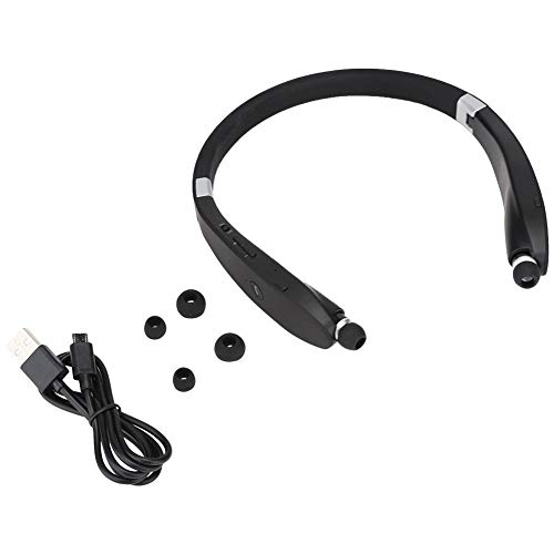 Bluetooth Kopfhörer, SX-991 Faltbarer Nacken hängender Typ Teleskop Headset Drahtlose Bluetooth Kopfhörer mit Mikrofon zur Geräuschunterdrückung Ohrhörer(Schwarz)