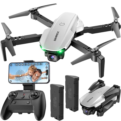 SIMREX X800 Drone RC Quadcopter Foldable Altitude Hold Headless Super Easy Fly for Training Weiß