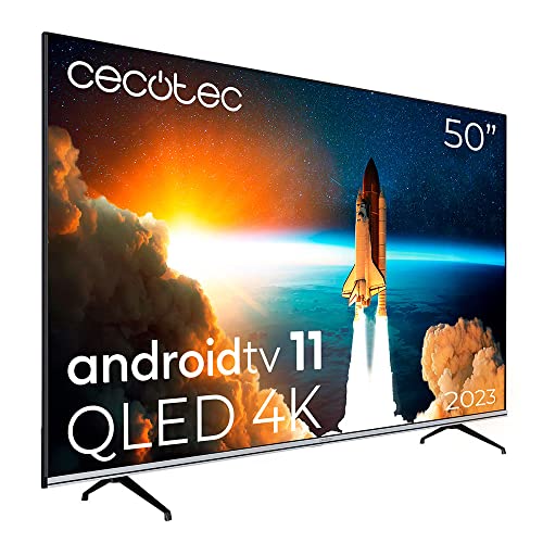 Cecotec TV QLED 50" Smart TV V1 -Serie VQU10050S. 4K UHD, Android 11, Frameles Design, MEMC, Dolby Vision und Dolby Atmos, Wide Color Tannes, Modell 2023